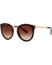 Dolce & Gabbana - Tortoiseshell Round-Frame, Sunglasses, Lenses - Lyst