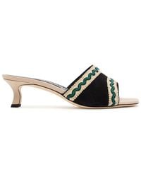 Manolo Blahnik - Pop Altra 50 Suede And Leather Sandals - Lyst