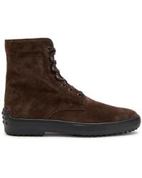 Tod's - Winter Gommino Suede Ankle Boots - Lyst