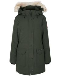Canada Goose Trillium Dark Green Fur-trimmed Parka - Gray