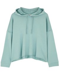 Eileen Fisher Pale Green Hooded Cotton Sweatshirt