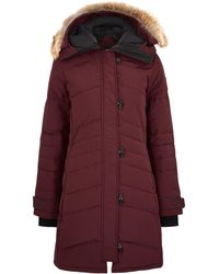 Canada Goose Lorette Dark Red Fur-trimmed Parka