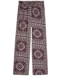 Veronica Beard - Sylvester Printed Cotton-Blend Trousers - Lyst