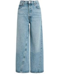Agolde - Low Slung Baggy Distressed Wide-Leg Jeans - Lyst