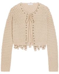 Rabanne - Bead-Embellished Crochet Cotton Cardigan - Lyst