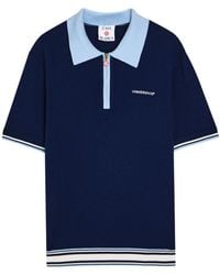 CASABLANCA - Tennis Logo-Embroidered Wool Polo Shirt - Lyst