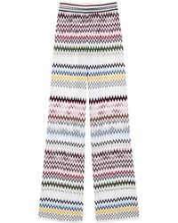 Missoni - Chevron Fine-Knit Wide-Leg Trousers - Lyst