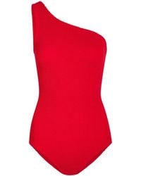 Hunza G - Coverage Nancy One-Shoulder Crinkle Swimsuit - Lyst