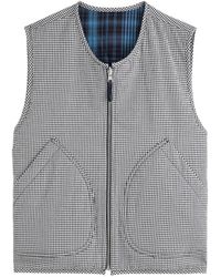 YMC - Jackie Checked Reversible Cotton-Blend Gilet - Lyst