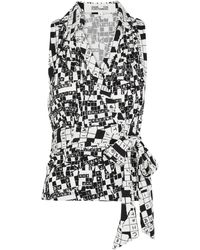 Diane von Furstenberg - Ariane Printed Jersey Wrap Top - Lyst