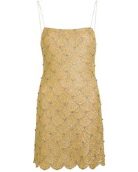 Alice + Olivia - Nina Scalloped Embellished Mini Dress - Lyst