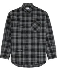 Off-White c/o Virgil Abloh - Checked Flannel Overshirt - Lyst