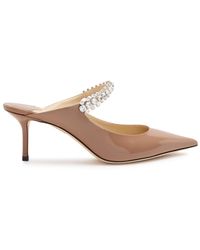 Jimmy Choo - Bing 65 Embellished Leather Mules, Mules, , Size 7 Heel - Lyst