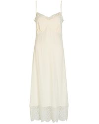 Simone Rocha - Lace-Trimmed Crepe De Chine Midi Dress - Lyst