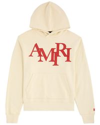 Amiri - Staggered Logo-Appliquéd Hooded Cotton Sweatshirt - Lyst