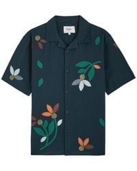 Wax London - Didcot Embroidered Cotton-Blend Shirt - Lyst