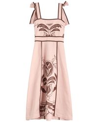 Lug Von Siga - Ornella Embroidered Linen Midi Dress - Lyst