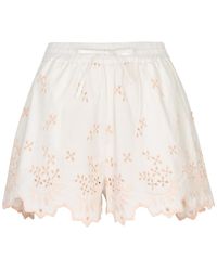 Damson Madder - Lana Broderie Anglaise Cotton Shorts - Lyst