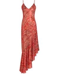 Etro - Printed Asymmetric Chiffon Maxi Dress - Lyst