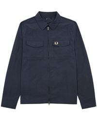 Fred Perry - Logo-Embroidered Crinkled Nylon Overshirt - Lyst