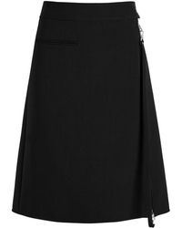 Courreges - Zipped Heritage Crepe Midi Skirt - Lyst