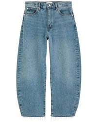 FRAME - The Bubble Crop Barrel-Leg Jeans - Lyst