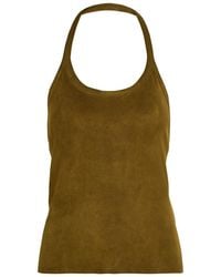 Stouls - Cherry Halterneck Stretch-Suede Top - Lyst