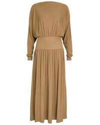 TOTEME - Gathered Crepe-Jersey Midi Dress - Lyst