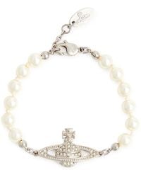 Vivienne Westwood - Mini Bas Relief Faux Pearl Bracelet - Lyst