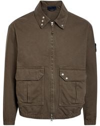 Stone Island - Patch Pocket Denim Bomber Jacket - Lyst
