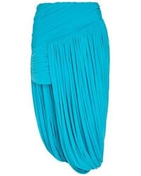 Ronny Kobo - Wes Asymmetric Ruched Tissue Jersey Midi Skirt - Lyst