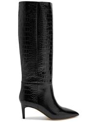 Paris Texas - Stiletto 60 Crocodile-Effect Leather Knee-High Boots - Lyst