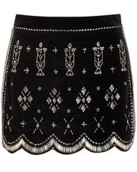 Isabel Marant - Handore Beaded Velvet Mini Skirt - Lyst