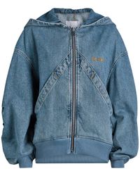 The Attico - Hooded Denim Bomber Jacket - Lyst