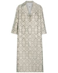 Huishan Zhang - Liliane Floral-Jacquard Cotton-Blend Coat - Lyst