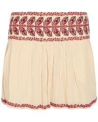 Isabel Marant - Picadilia Embroidered Cotton Mini Skirt - Lyst
