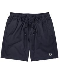 Fred Perry - Logo-Embroidered Shell Swim Shorts - Lyst