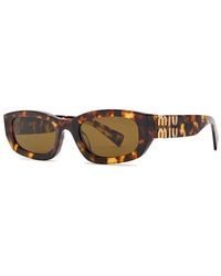 Miu Miu - Narrow Rectangle-Frame Sunglasses - Lyst