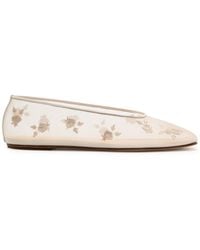 Magda Butrym - Floral-Embroidered Mesh Ballet Flats - Lyst