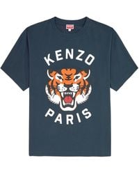 KENZO - Lucky Tiger Printed Cotton T-shirt - Lyst