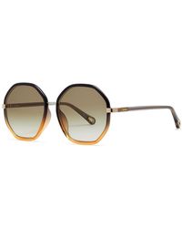 Chloé - Two-tone Octagon-frame Sunglasses - Lyst