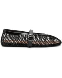 Alaïa - Rhinestone-Embellished Leather Ballet Flats - Lyst