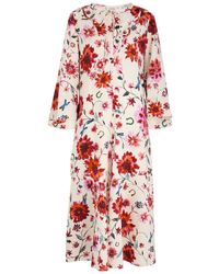 Dorothee Schumacher - Floral Ease Printed Linen Midi Dress - Lyst