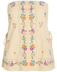 Free People - Doily Days Floral-Embroidered Cotton Top - Lyst