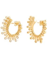 Joanna Laura Constantine - Wave Pearl-Embellished 18Kt-Plated Earrings - Lyst