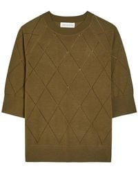 Dries Van Noten - Tuan Diamond-Stitch Merino Wool Top - Lyst