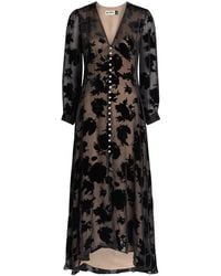 RIXO London - Avalyn Velvet-Devoré Chiffon Midi Dress - Lyst