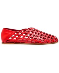 Gia Borghini - Peek-A-Boo Leather Ballerina Flats - Lyst