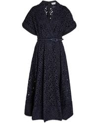 Rebecca Vallance - Antalya Embroidered Belted Cotton Midi Dress - Lyst