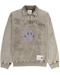 Maison Mihara Yasuhiro - Printed Cotton Half-Zip Sweatshirt - Lyst